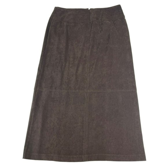 Nortonstudio Midi Skirt Women's 12 Stretch Brown Polyester Spandex Spring Busine - Picture 2 of 5